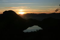 Sonnenuntergang hinter dem Rofan - im Vordergrund der Groe Plven und Hintersteinersee