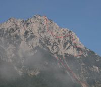 Ungefhrer Verlauf des Klettersteigs