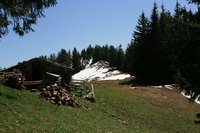 Rechenbergdiensthtte - dahinter der Kleine Rechenberg