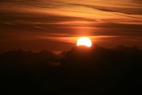 Sonnenaufgang hinter dem Mitterhorn in den Loferer Steinbergen