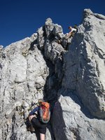 Schlsselstelle nach wenigen Metern der berschreitung