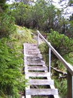 Treppe kurz unterhalb des Gipfels