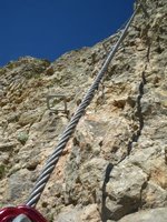 Steile Passage im Rokopf-Klettersteig