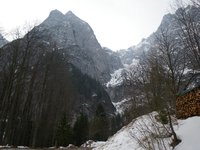 Blick vom Parkplatz auf das Groe Griesner Kar