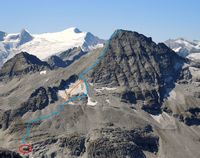 Ungefhrer Verlauf des Anstieges zum Tauernkogel