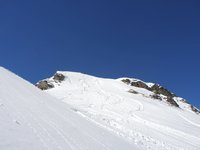 Rckblick zum letzten Hang mit Skidepot