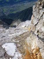 Einstieg kurz unterhalb des Gipfels